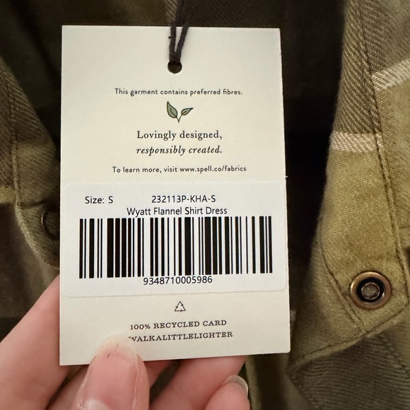 Spell Khaki Plaid Flannel Shirt Dress - Picture 5 of 8